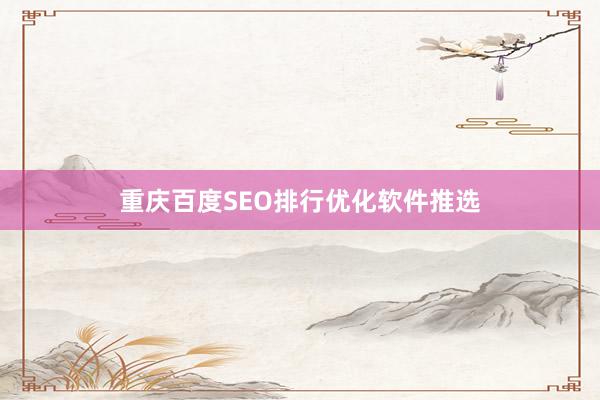 重庆百度SEO排行优化软件推选