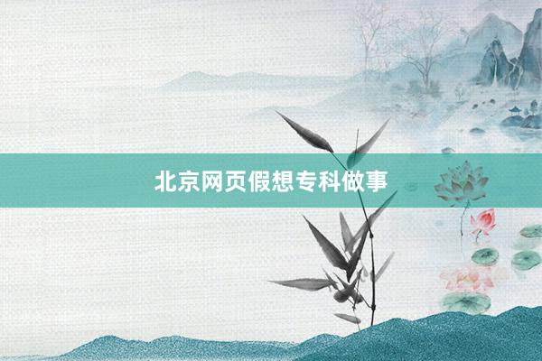 北京网页假想专科做事